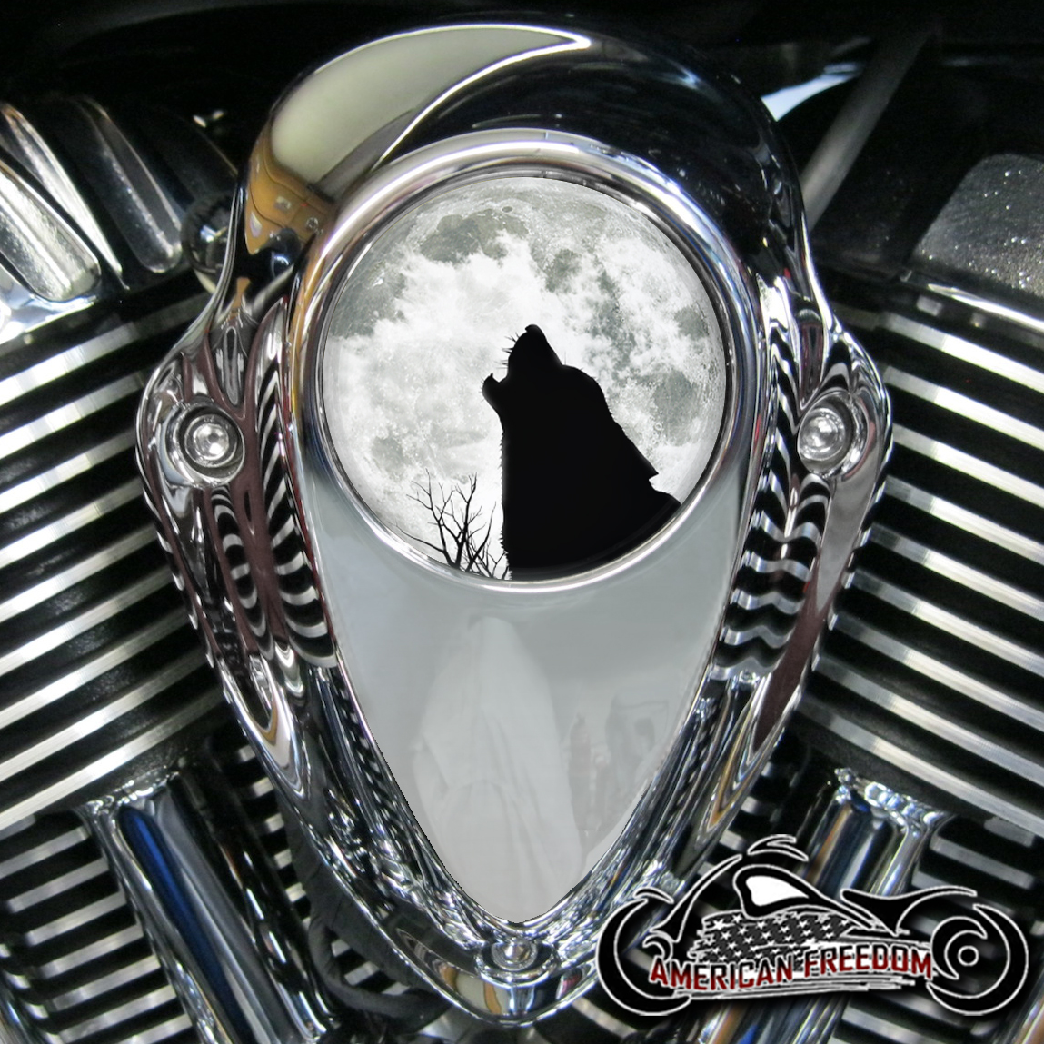 Indian Thunder Stroke Horn Insert - Howling Wolf Moon